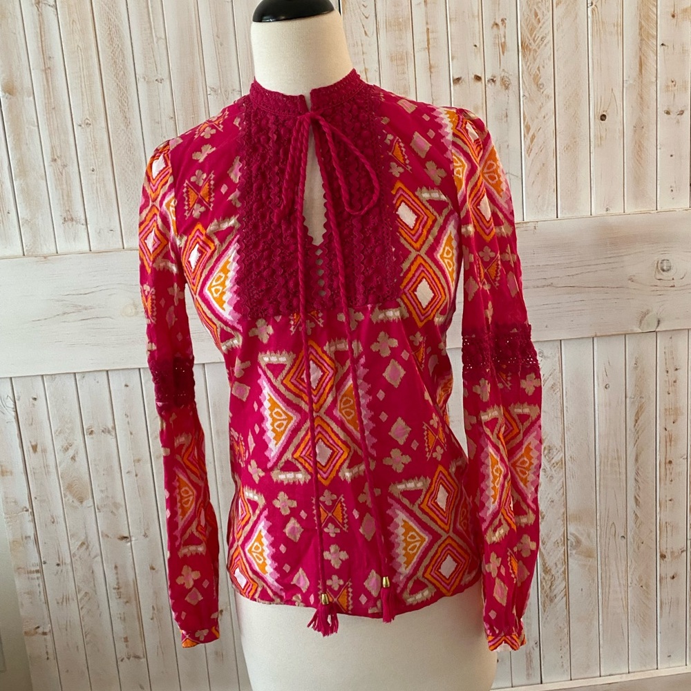 Tory Burch pink, multicolor tunic size 2